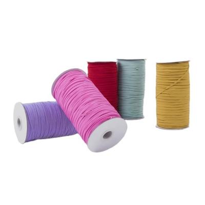 China Wholesale 3mm Elastic Cheapest Colorful Flat Rope Elastic Rubber Cord For Garment Protective Product for sale