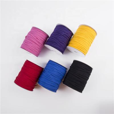 China High Quality Flat Elastic Band Color Flat 5mm Spandex Polyester Elastic Cord Adjustable Ear Elastic For Facemasks Rope for sale