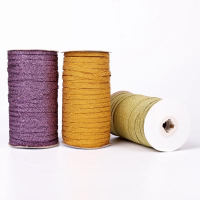 China Factory direct sales 2021 elastic color spot 6mm elastic band with gold line can be used for clothing and home textiles for sale