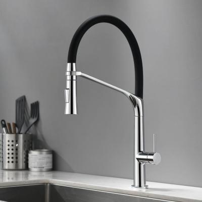 China Pull Out Spray YEEHO Pull Out Brass Kitchen Faucet Single Handle Kitchen Faucet Kirsite Mixer Morden Kitchen Sink Faucet for sale