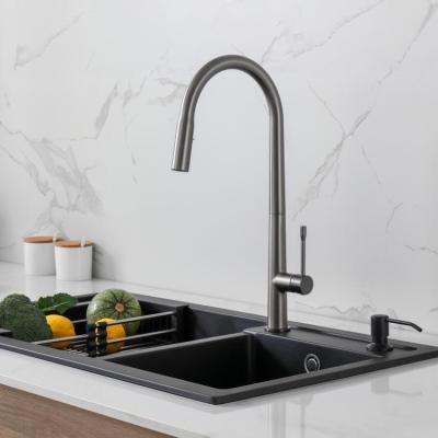 China Pull Out Spray YEEHO Pull Out Kitchen Faucet Handle Kitchen Hot And Cold Water Simple Modern Brushed Kitchen Sink Faucet for sale