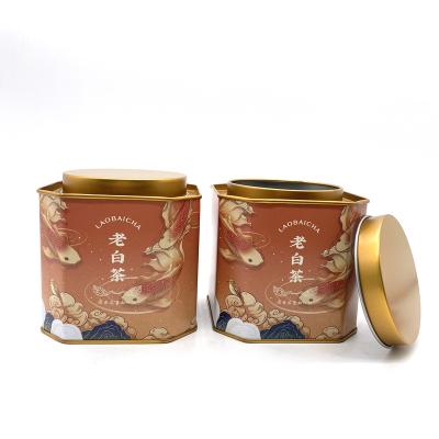 China New Fashion Recyclable Chinese Hot Sale Packaging Tea Canister Supplier Octagonal Shape Tin Packaging Box for sale