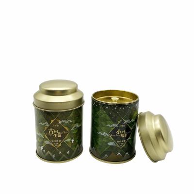 China Customized Printing Recyclable Small Tea Tin Can With Double Lid Custom Tea Cans for sale