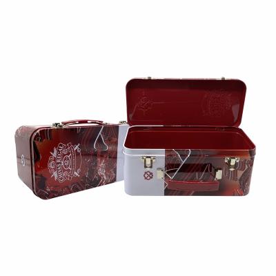 China Factory price custom made wine tin box supplier recyclable rectangular tin box for tequila VODKA whiskey bottle for sale