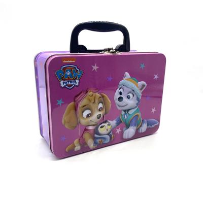 China Manufacturer Supplier Tin Lunch Box New Style Recyclable Hot Selling Cosmetics Toy Gift Tin Box With Handle for sale