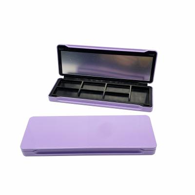 China Recyclable Customize Multiple Color Cosmetic Packaging Empty Metal Eyeshadow Palette Makeup Box With Mirror for sale