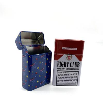 China Factory Wholesale Price Recyclable Highest Quality Custom Shape Child Safe Red Blue Cigarette Tin Box for sale