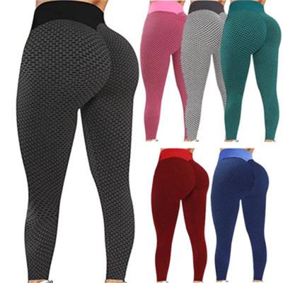 China Free Sample 360g Breathable Butt Gaiters Booty Yoga Mesh Leggings Active Wear Honeycomb crack! crack! pants TikTok butt lifting gaiters for sale