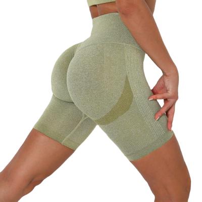 China 2021 Solid Color Breathable Sexy Knitted Hip-lifting Sweat-absorbent Fitness Running Yoga Sport Yoga Shorts Seamless Multicolor Pants Women for sale