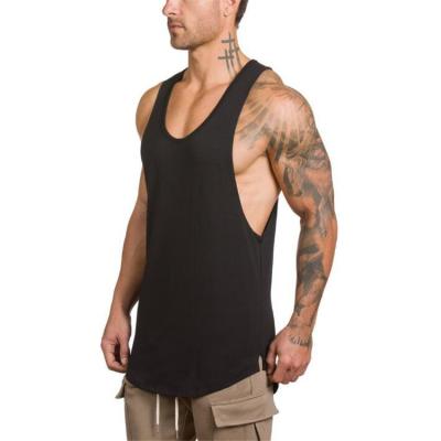 China Running Men's Gym Sleeveless Drop Brand QUICK DRY Cotton Singlets Fitness Sleeveless Tank Tops for sale