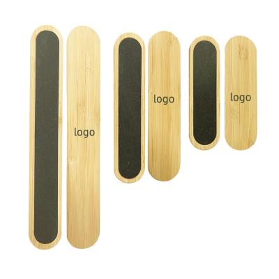 China Professional Custom Bamboo+Sandpaper Logo Bamboo Eco-friendly Manicure Tools 100 120 / 178 Bamboo Nail Files for sale