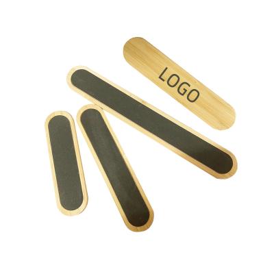 China Bamboo+Sandpaper Beauty Nail Tools Different Shapes Durable Customized Abrasive Finger Custom Bamboo Nail File Wholesale for sale