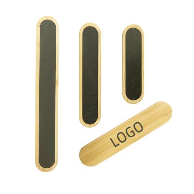 China Bamboo+Sandpaper 90/100/178 Professional Bamboo Sandpaper Wholesale Lime Nail File OEM Logo Custom Cut Bamboo Nail File for sale