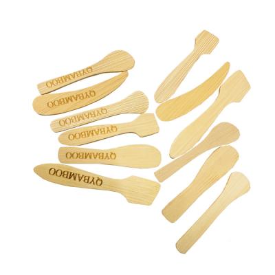 China Europe LOGO Small 100% DIY Makeup Facial Massage Custom Natural Bamboo Face Cream Mixing Spatula Cosmetic Flat Spoon for sale