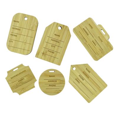 China Wood Tags Cute Gift Eco-friendly Wooden Bamboo Travel Luggage Bamboo Tags For Birthday Gifts Bamboo Luggage Tags for sale