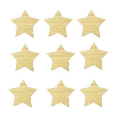 China China White Unfinished Laser Cut Painting Bamboo Piece Premium Durable Unfinished Star Pentagon DIY Pentagon for sale