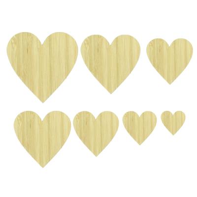 China Empty Unfinished Type Bamboo DIY Painting Piece Heart China Laser Cut Heart Premium Durable Unfinished Type for sale