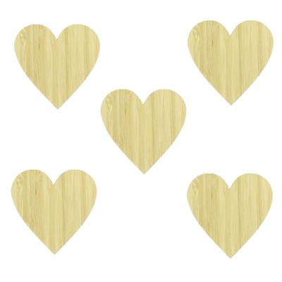 China China Customized Unfinished Type Heart Bamboo Various Size Wooden Laser Cut Empty Type DIY Painting Bamboo Heart Pieces for sale