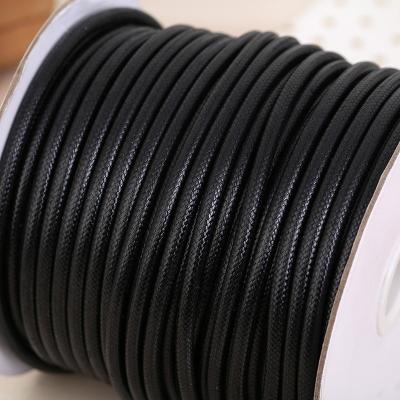 China YRL11 Sustainable Black White Color 5mm Natural Size NATURAL AROUND LEATHER STRINGS for sale