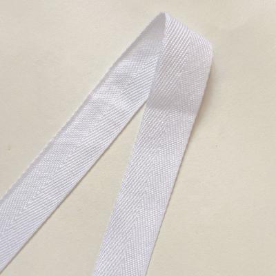 China Viable Good Quality 2.5cm Pure White Polyester Band YWH13 Binding Tape Herringbone Tape for sale