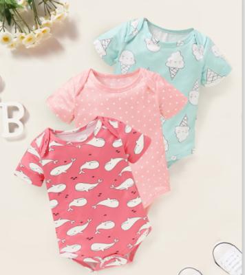 China Spandex/Cotton Toddlers Short Sleeve Summer Cotton Clothes Infants Clothes Babies Romper for sale