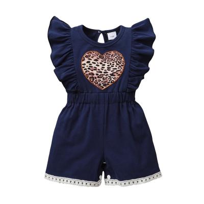 China Newborn Babies Clothes Romper Summer Casual Heart Leopard Print Baby Clothes Jumpsuit Outfits for sale