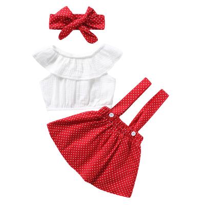 China Casual New Arrival White Ruffle Top Plus White Dress Baby Infant Clothing Set for sale