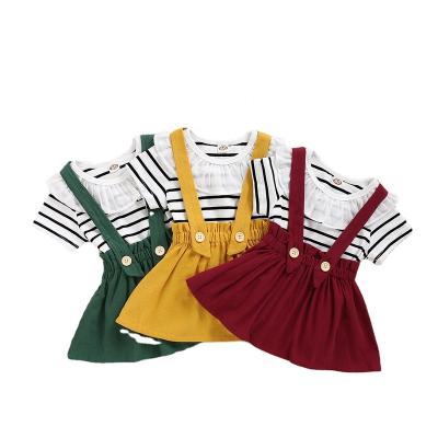 China Lovely Breathable Children Fashion Hanging Skirt Suit Infant Babies Dress Up Clothing Set for sale