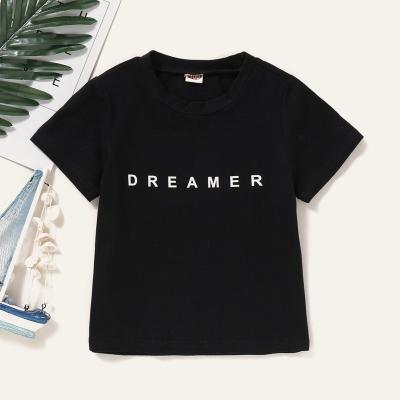 China Dreamea Kiods Letter Fashion Cute Black Cool Baby Boy Breathable Clothing for sale