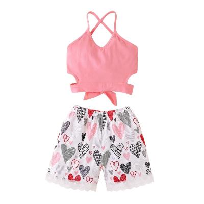 China Valentine's Day Children's Clothing Babies Bikini Casual Clothing Set for sale