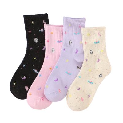 China 2020 Universe Sporty Moon Smart Socks 100% Cotton Socks Breathe Free Socks For Teenagers for sale