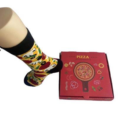 China QUICK DRY Italy custom pizza and vegetable socks box 4 pairs of neutral cotton socks and interesting gift! for sale