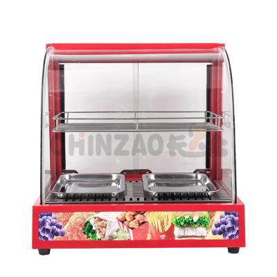 China Iron With Best Seller Food Sisplay Heater Showcase Red Painting Glass Electric Cabinet for sale