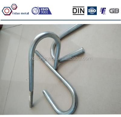 China Type foundation bolt, J hook bolt, J anchor bolt M6-M64 for sale