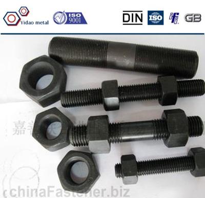 China High tensile stud bolt, M20 bolt, b7 l7 stud stud bolts with M6-M64 nuts for sale