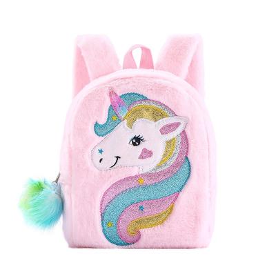 China High Quality Fashion Girls Cartoon Unicorn Backpack Plush Figure Toys for sale