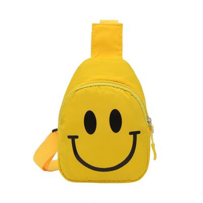 China 2022 high quality cute smiling motion detection backpack waterproof children's oblique shoulder bag for sale