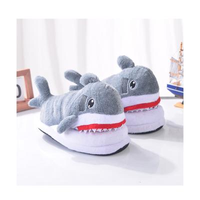 China Winter Plush Home Slippers Winter Men And Women Cartoon Shoes Cartoon Shark Plush Indoor Soft Warm Soft Slippers for sale