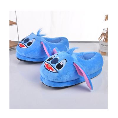 China Family Warm Indoor Thermal Bedroom Slippers Winter Slippers Plush Shoes Cotton Blue Slippers for sale