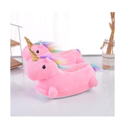 China Warm Shoes Fashion Plush Winter Slippers Lady Unicorn Hair Indoor Animal Soft Slippers for sale