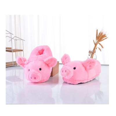 China Custom Warm Soft Adult Plush Cute Pig Plush Shoes Pink Slippers for sale