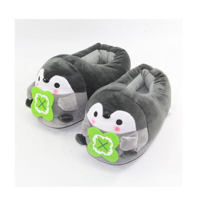 China New Fashion Women's Slippers Cartoon Green Penguin Plush Cotton Arctic Slippers for sale