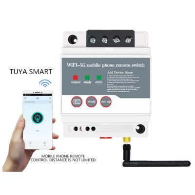 China 220V 6KW 5GWIFI Phone Simple-way Remote Control Switch Timing Smart Switch Electric Lighting Fixtures Tuya 95*72*58MM for sale