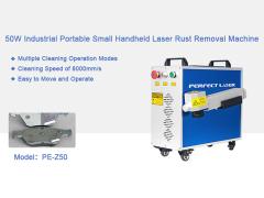 Perfect Laser 50W Portable Small Handheld automatic metal carbon stainless steel laser rust derusti