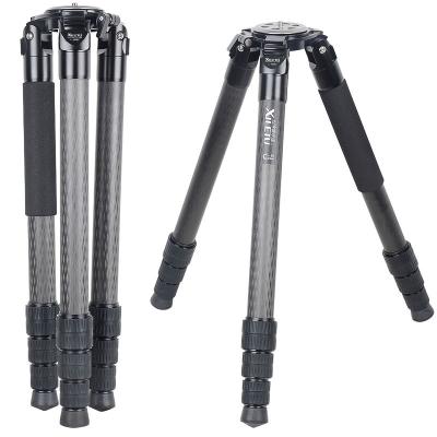 China XILETU L404C Portable Flexible Carbon Fiber Camera Tripod Stand 40mm Professional Big Tube For DSLR Telescope Digital Camera Video Hunting for sale