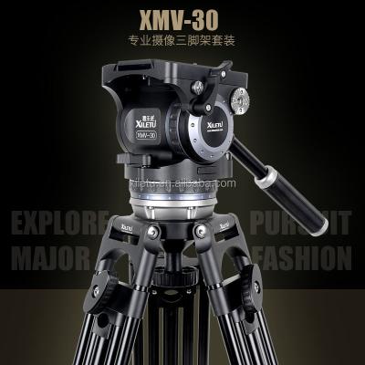 China XILETU XMV-30 Extendable Professional Aluminum Video Camera Heavy Duty Tripod with Pan Head Hydraulic Liquid Head for sale