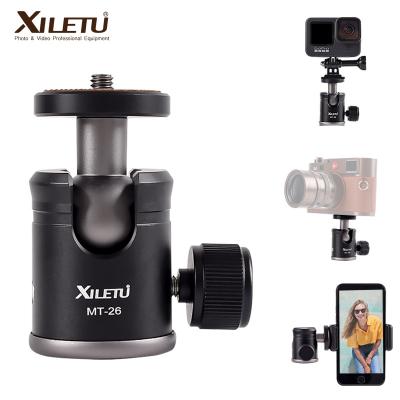 China High Quality XILETU MT-26 Tripod Accessories Durable Aluminum Alloy 360 Degree Mini Small Tripod Ball Head For MT-26 Camera for sale