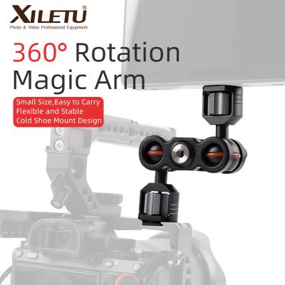 China XILETU TM-S2 Multifunctional Articulating Photography Dual Ballheads Magic Arm For Camera Phone Fill Light Microphone 150*28*53.5mm for sale