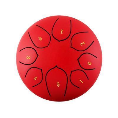 China Professional play wholesale 6 inch steel tongue drum with 8 note handpan drum Lotus drum for sale