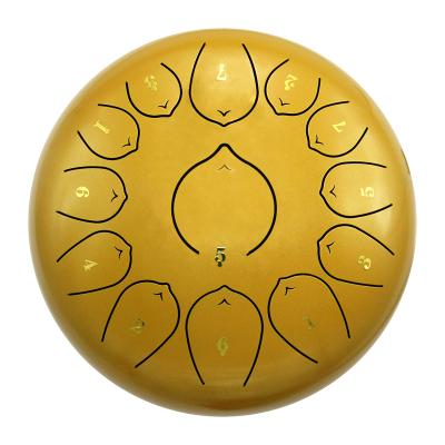 China Carbon Steel Tongue Drum 12 Inch 13 Tones Percussion Instrument Steel Drum Set Professional Adults Tongue Drum For Meditation for sale